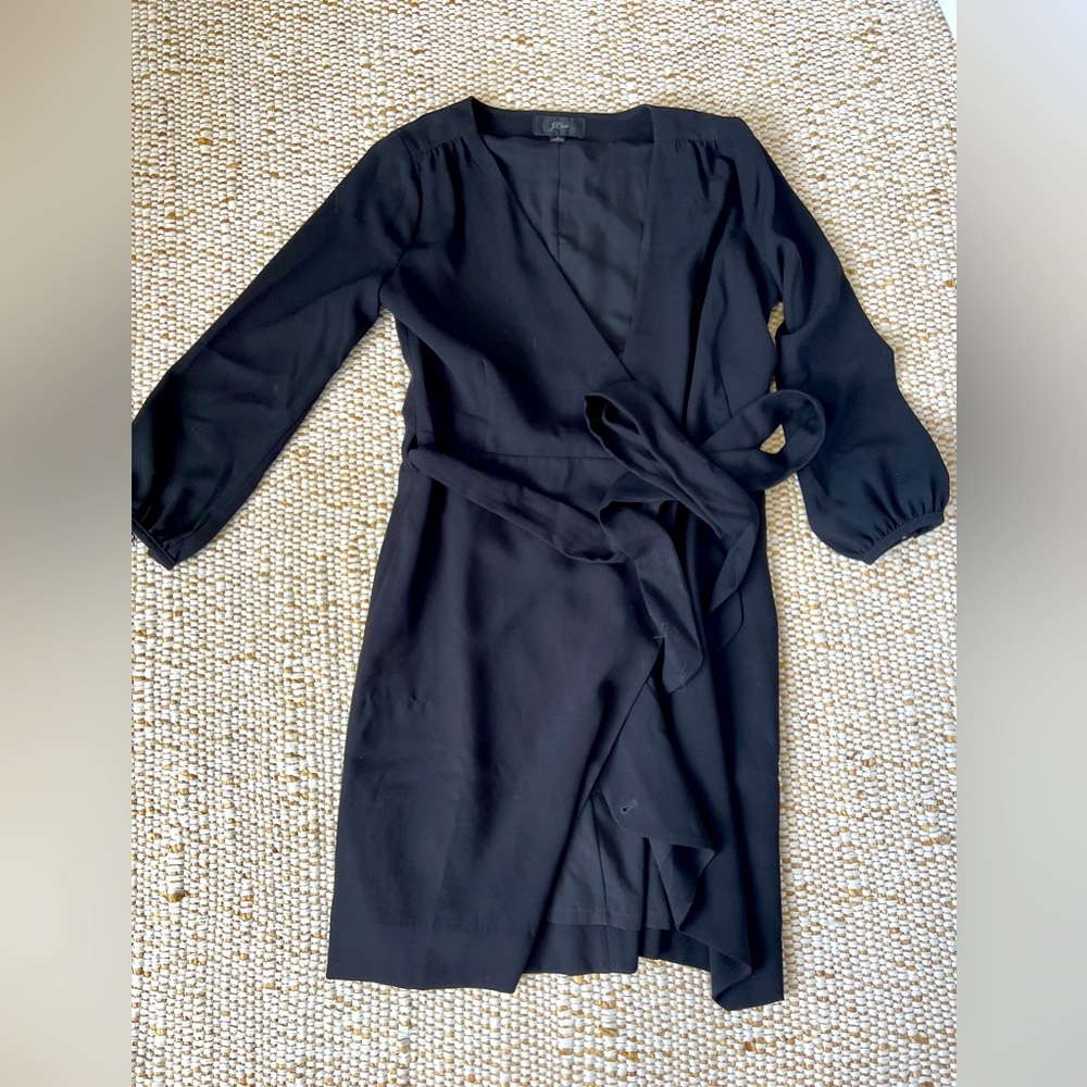 J.Crew Black Wrap Dress Size Small